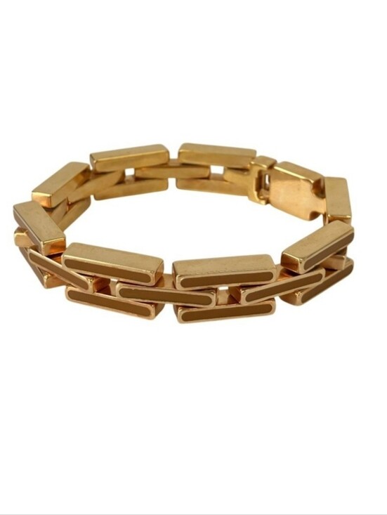 Prada Jewelry - Prada Orange And Gold Link Bracelet